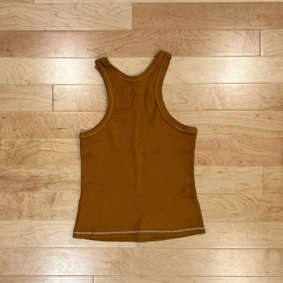 Everlane Mustard Racer Back Ribbed Tank Top - Picture 2 of 2